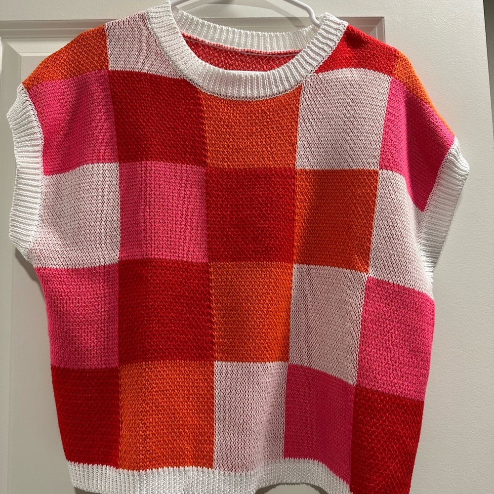 Colorful Checkered Women's Sweater
